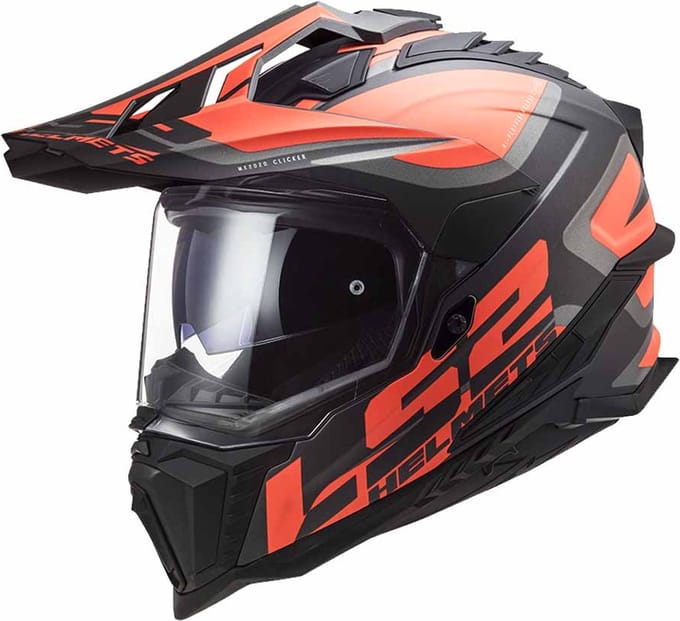 LS2 MX701 Explorer Carbon Edge Zwart Fluo Oranje Adventure Helm - Helm