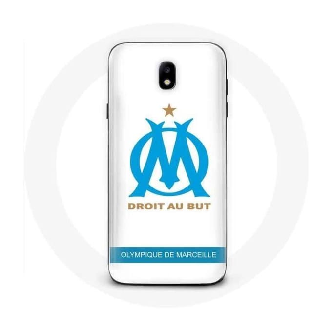 Samsung Galaxy J3 2017 hoesje Olympique de Marseille Logo Witte Achtergrond wit