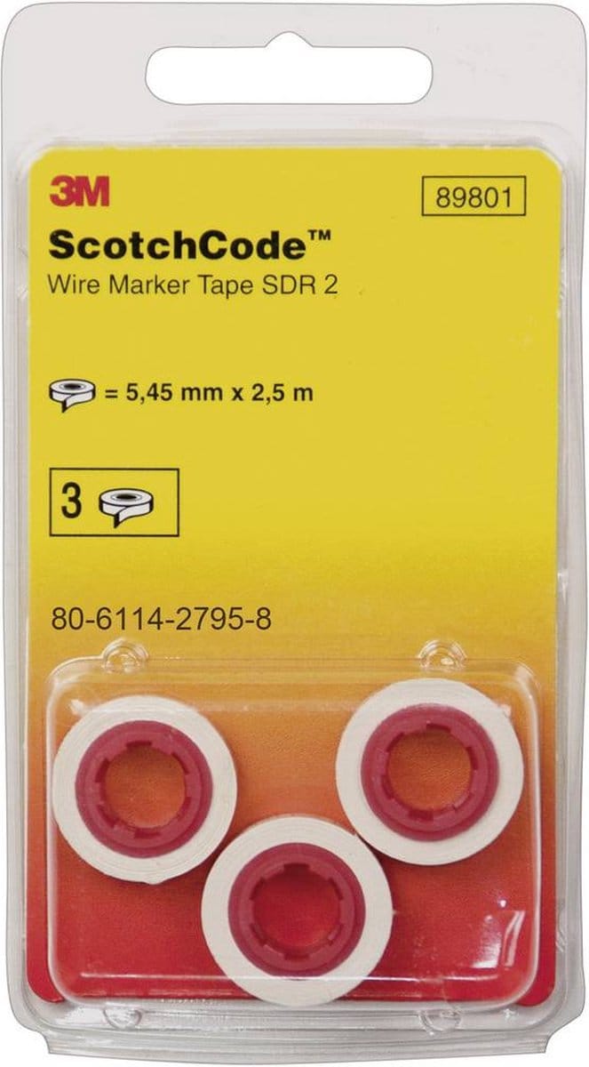 Scotchcode navulrollen kabelmarkering 80-6114-2797-4 Wit, Geel 3M