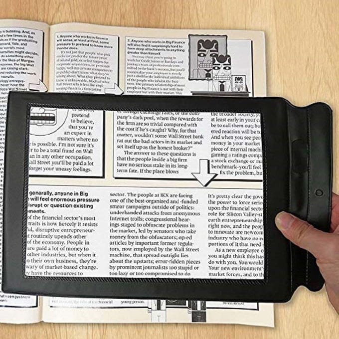 JDBOS ® Leesloep vergrootglas - A4 Formaat - Plastic -  3x vergroting – Perfect voor slechtziende en ouderen
