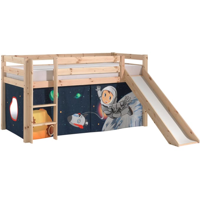 Dream Tree Halfhoogslaper met Glijbaan 90x200 cm Zita Hout - Astronaut