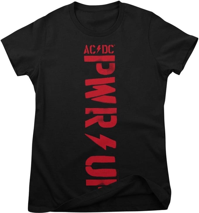 AC/DC Dames-T-shirt 'Pwr Up Vertical Logo Girly' PS-5-ACDC015-H68-10