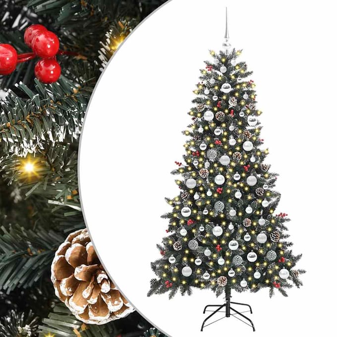 vidaXL Kunstkerstboom Groen 180 cm PVC en Plastic en Staal