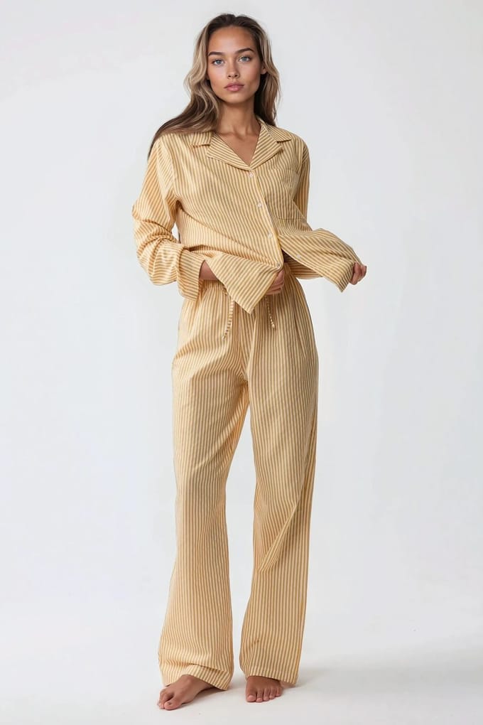 Gestreept Katoenen Pyjama Set