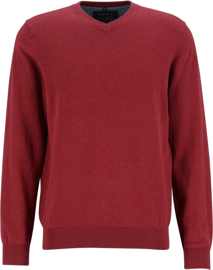 MARVELIS heren trui katoen - V-hals - rood