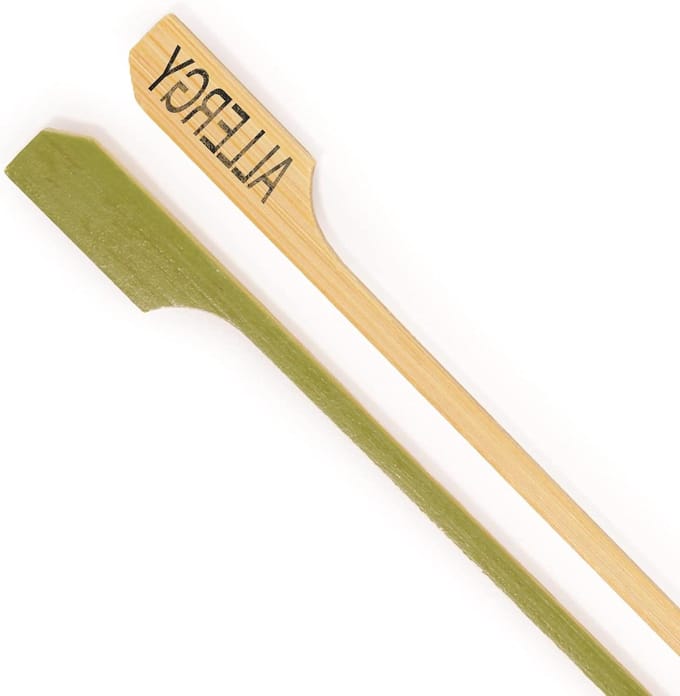 Bamboe Paddle Picks - Voedsel Markers - Voedsel Labelen - Duurzaam Bamboe Hout - 12 cm - Lichtbruin