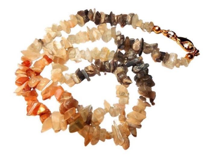 Maansten tricolor Split Collier 45 cm