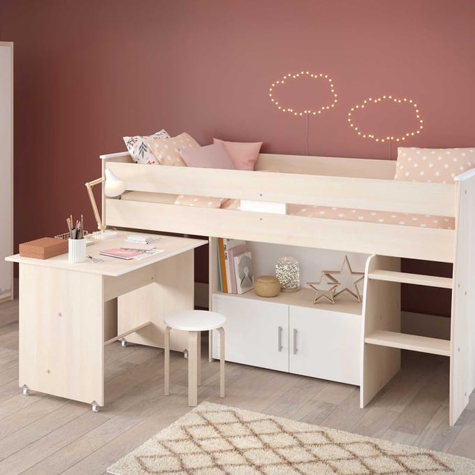 Halfhoogslaper met bureau Charly