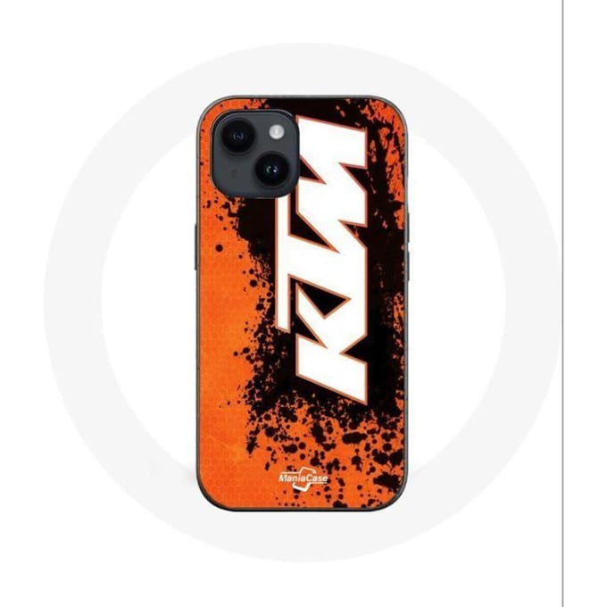 Coque - KTM - Iphone 14 - Logo blanc - Fond orange - Souple oranje