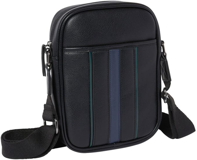 Ted Baker Schoudertas Keiigan Stripe Flight Bag Black Zwart