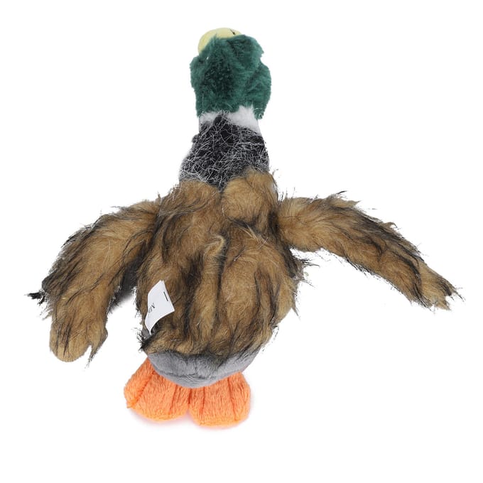 Pluche Speelgoed Wilde Eend Maakt Geluid Interactieve Pop voor Hond Kat Verlicht Eenzaamheid 20 x 20 x 4cm beige