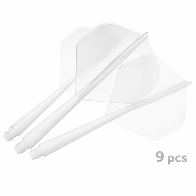 9 Stuks K-Flex Darts Wit – Transparante 2BA Flights – Duurzaam, Stabiel & Professioneel