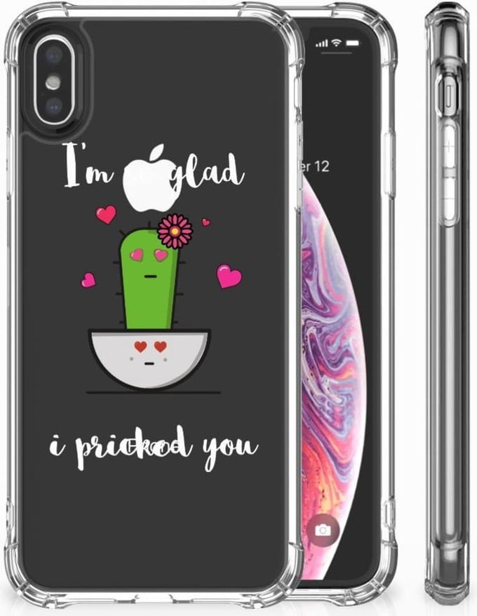 Apple iPhone X | Xs Stevig Bumper Hoesje Cactus Glad