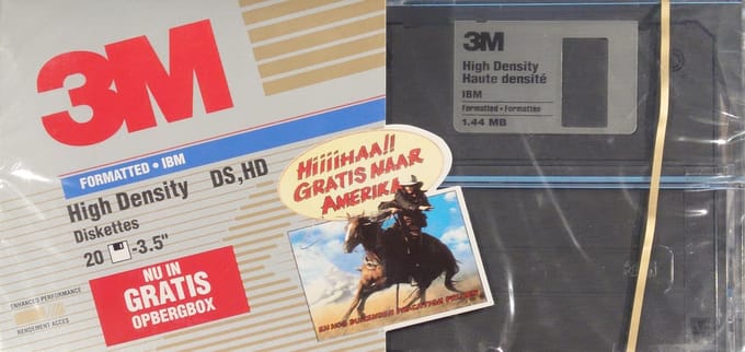 3M High Density 3.5" Diskettes 20 Pack IBM Formatted DS HD Floppy Diskettes / Imation Floppy Diskettes Met Opbergbox
