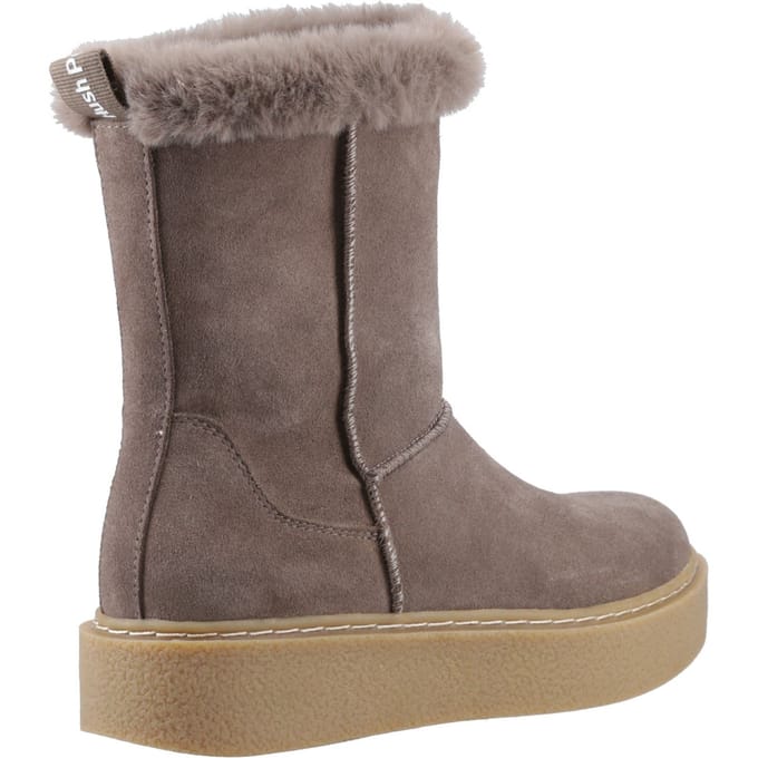 Hush Puppies Becca Mid Suède Dames Taupe Laarzen