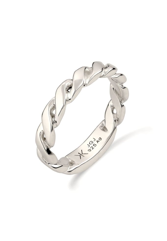 KUZZOI - Ring - Bandring Heren Gedraaid 925 Sterling Zilver -