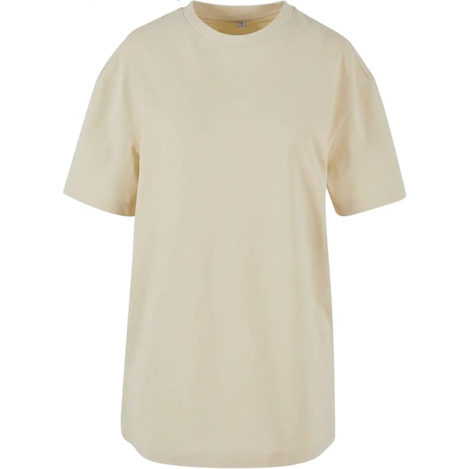 Build Your Brand - Oversized Boyfriend Dames T-Shirt - Sand maat S