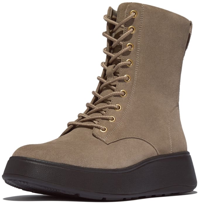FitFlop F-Mode Suede Lace-Up Flatform Ankle Boots - Maat 42