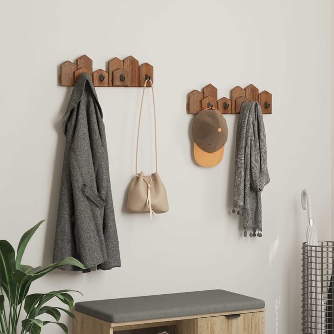 vidaXL Hanger Bruin 48 x 8 x 15 cm Massief Mahoniehout