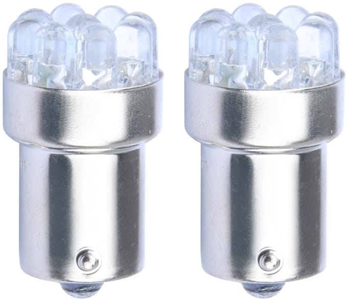 BA15S - 1156 - autolamp set - geel | R5W - R10W - 5007 - 2x 9-SMD LED | 3 Watt - 12V DC