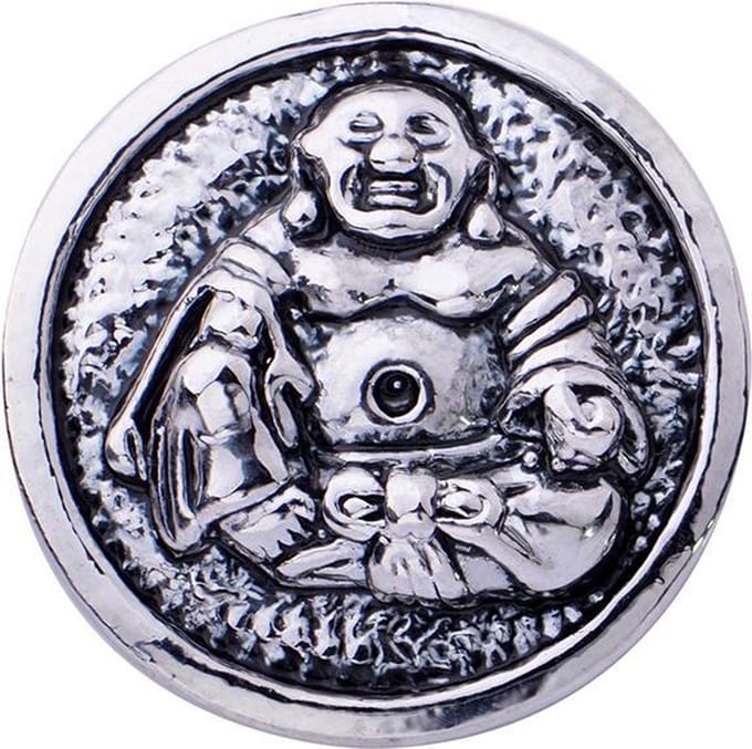 Quiges - Dames Click Button Drukknoop 18mm Boeddha Lotus Houding Gelukkig - EBCM367