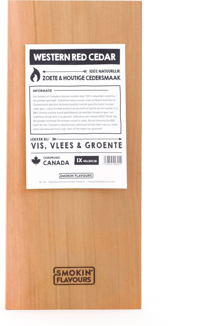 Smokin' Flavours Cederhouten rookplank 45x20cm