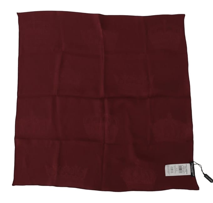 Dolce & Gabbana Maroon Zijden Kroon Vierkante Donga Mannenschaar