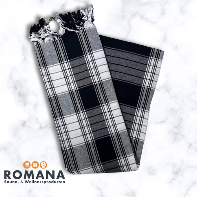 Romana Products - Hamamdoek - Classic deluxe - 95x180cm - zwart