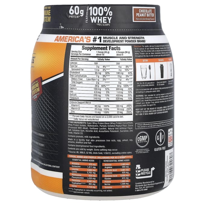 Body Fortress, Super Advanced Wei-eiwit, Chocolade Pindakaas Smaak, 1,78 lb (810 g)