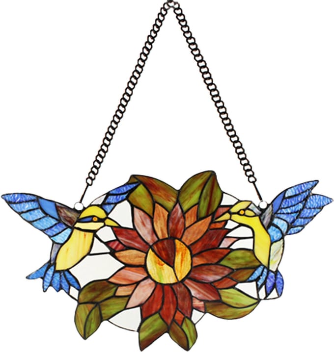 Lumilamp Glaspaneel Tiffany 50x60 cm Bruin Glas Vogel