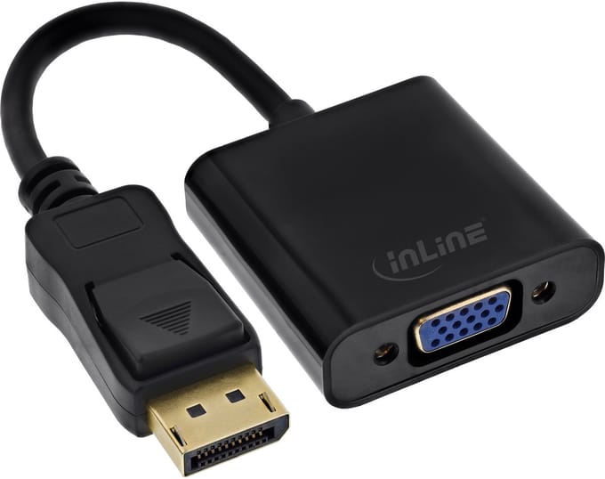 InLine® Basic DisplayPort-naar-VGA-adapterkabel, zwart, 0,15 m