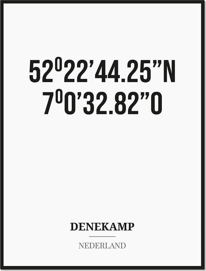 Poster/kaart DENEKAMP met coördinaten