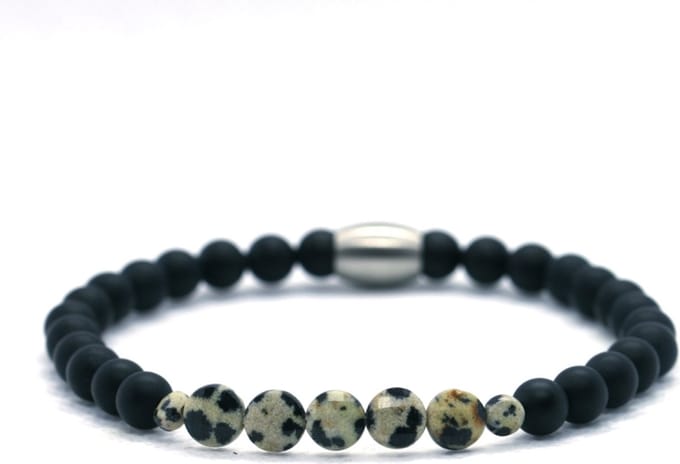Heren armband - mat onyx 6mm - tijgeroog - Ibizamen