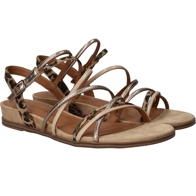 Tamaris Tamaris Leopard Sandalen beige Textiel