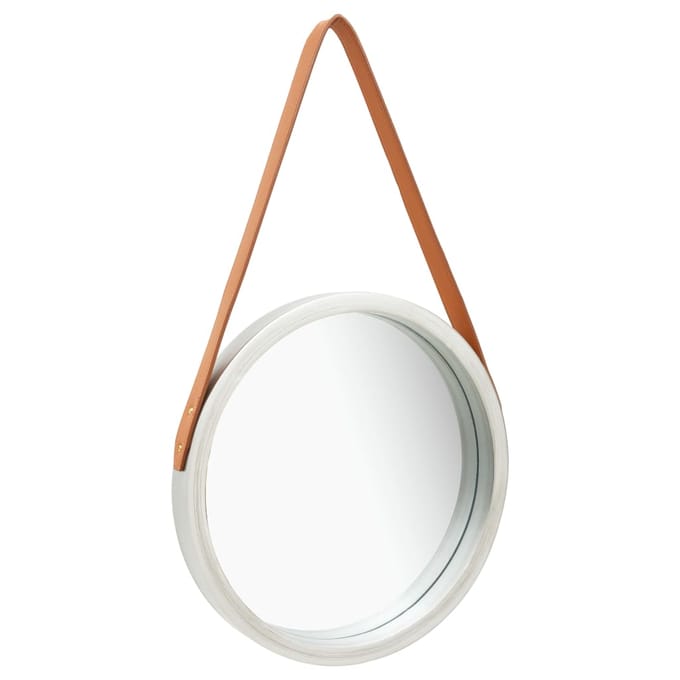 vidaXL - Wandspiegel - met - band - 40 - cm - zilverkleurig