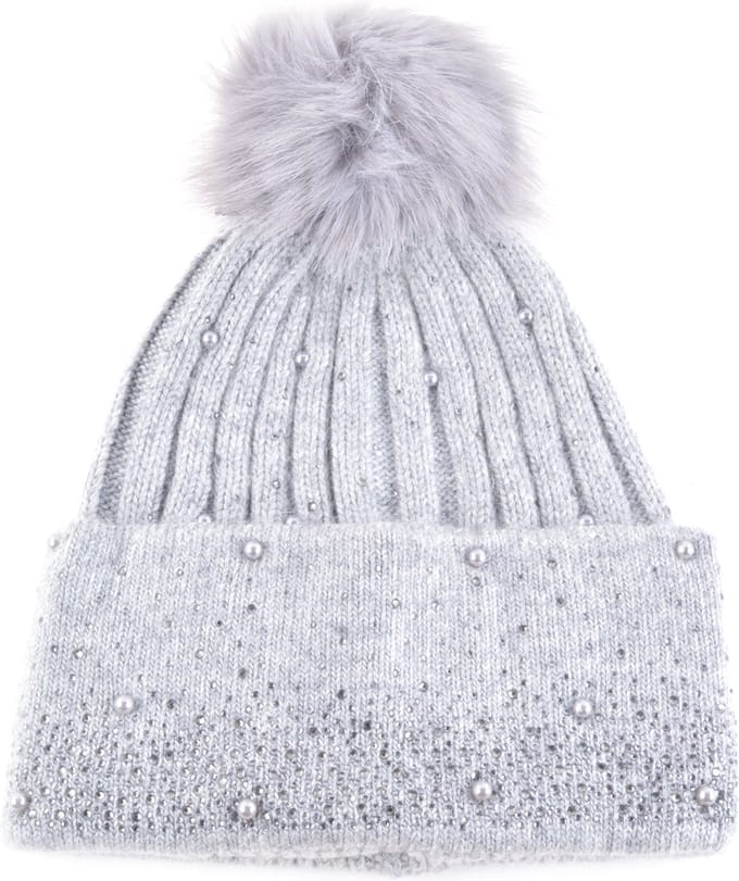 Giuliano muts - Pompom - Glitters - Winter - Grijs