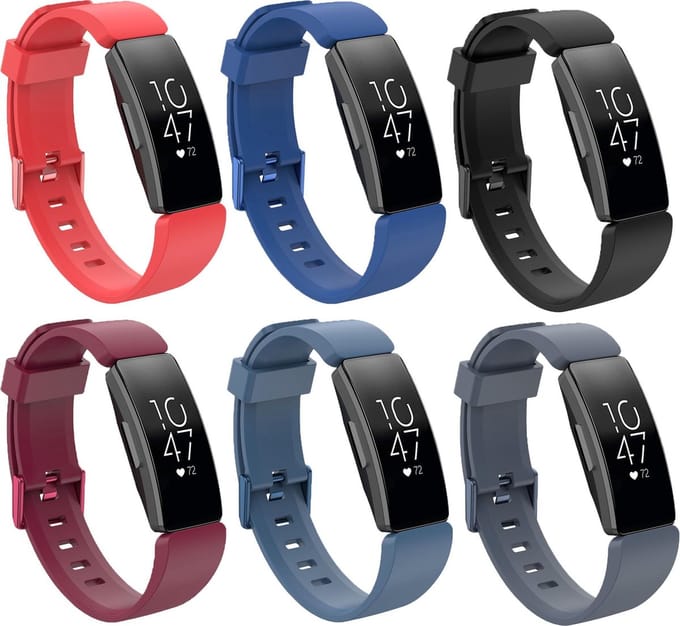 KELERINO. Siliconen bandje geschikt voor Fitbit Inspire (HR) - 6-pack - Herfst - Large