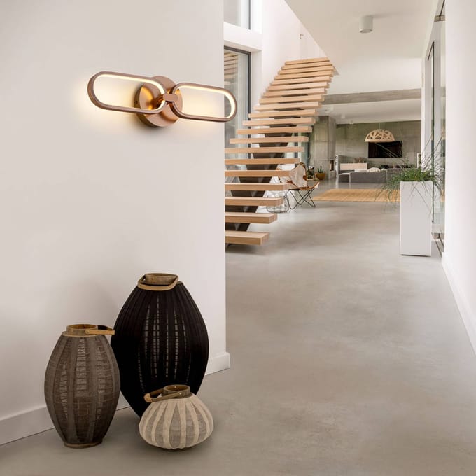 Schuller Valencia LED wandlamp Colette, 2-lamps, roségoud