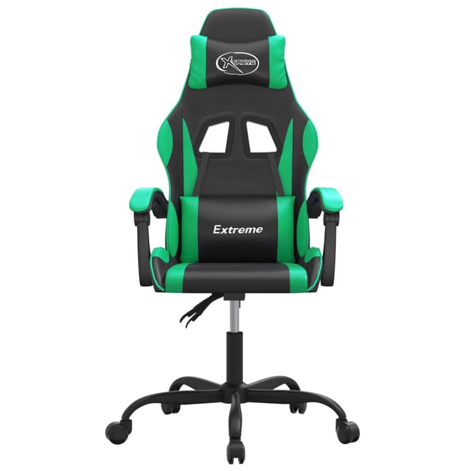 vidaXL - Gamestoel - kunstleer - zwart - en - groen