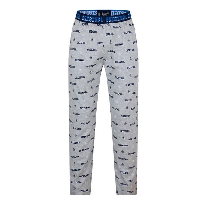 Original Penguin Herenpyjama-broek met ‘Wordmark Regular’-opdruk (Grijs)