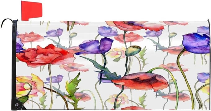 Brievenbus Cover - Postbox Wrap - Buiten Decoratie - Magnetisch PVC - Groot Formaat - Bloemenprint