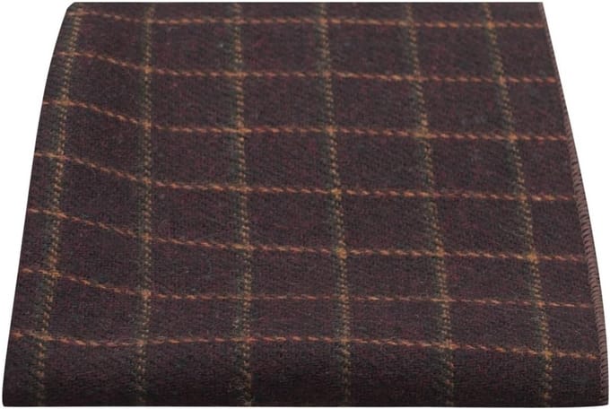 Luxe Bordeauxrode Ruit Pochet voor Heren in Tweedlook