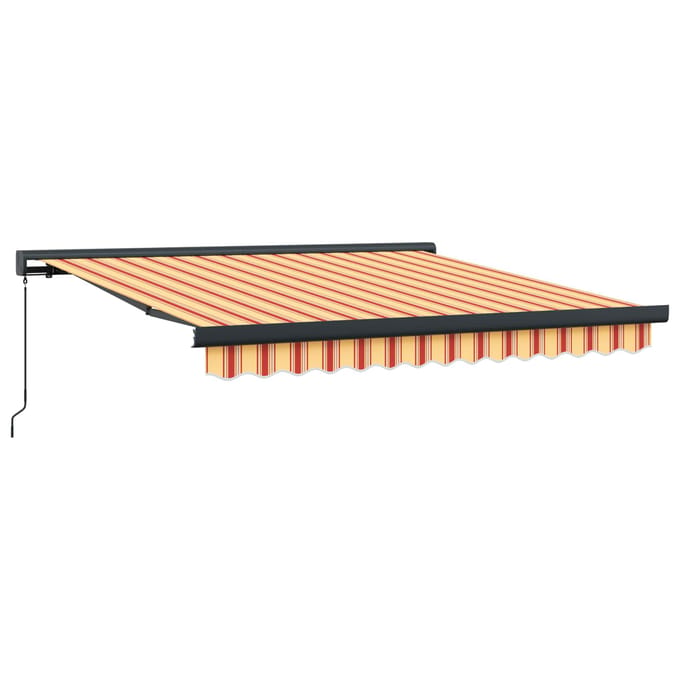 vidaXL - Uitschuifbare - luifel - Geel - en - Oranje - 350 - x - 250 - cm