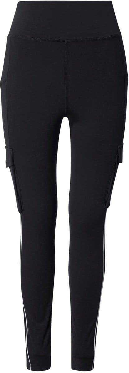 Ulla Popken - Dames - Sportlegging cargozakken Powerstretch reflector - Zwart - Maat 42+