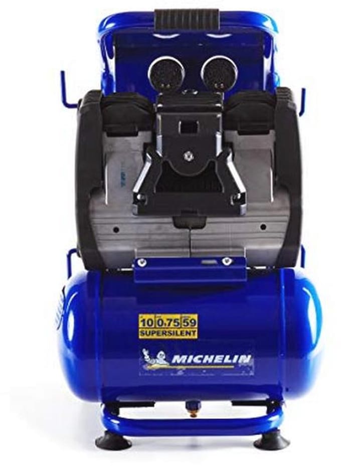 Stille compressor 10 liter - Olievrij - 0.75 pk - 9 bar - 140 l/min - 59 dB(A)