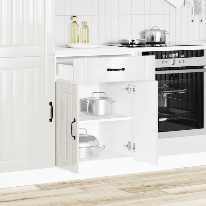 vidaXL - Onderkast - Lucca - bewerkt - hout - hoogglans - wit