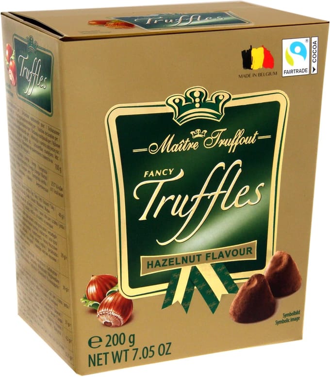 Fantasie truffels met cacao en hazelnootsmaak (200gr)