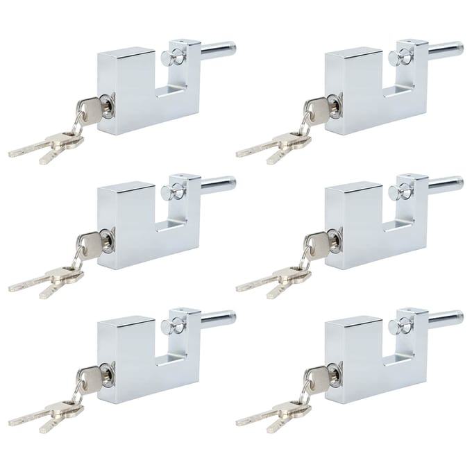 vidaXL Hangslot 6 pcs Zilver Staal