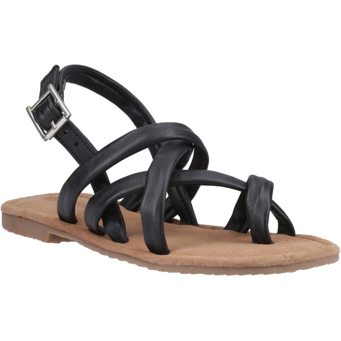 Hush Puppies Hope Leren Dames Zwarte Sandalen