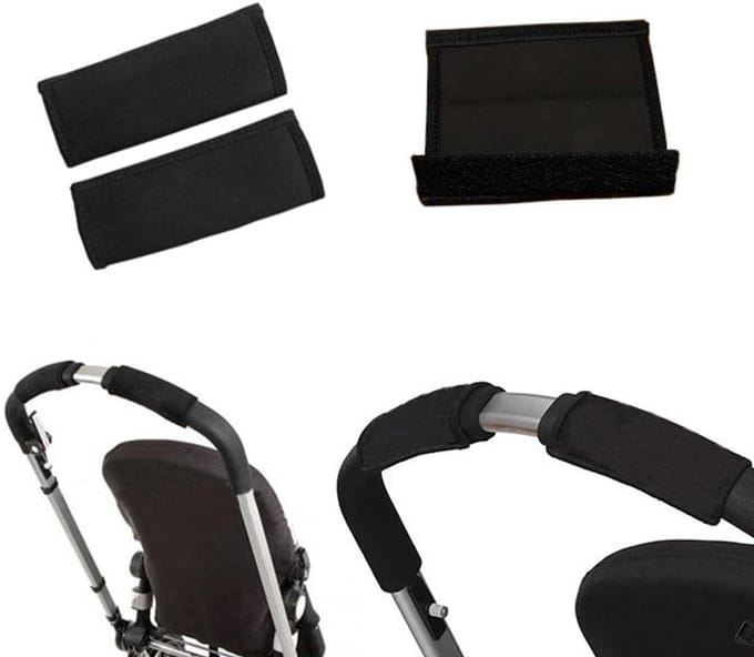 Kinderwagen Handvat Covers - Stuurhoezen - Bescherming Stangen - Elastisch Nylon - 2 stuks - Zwart